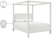 Salina Linen Textured Fabric Upholstered Full Bed in Cream - B1294Cream-F