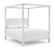 Salina Linen Textured Fabric Upholstered Full Bed in Cream - B1294Cream-F