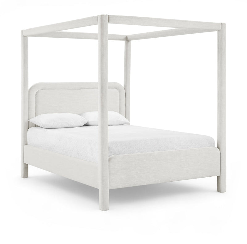 Salina Linen Textured Fabric Upholstered Full Bed in Cream - B1294Cream-F