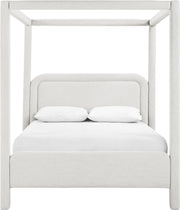 Salina Linen Textured Fabric Upholstered Full Bed in Cream - B1294Cream-F