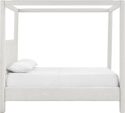 Salina Linen Textured Fabric Upholstered Full Bed in Cream - B1294Cream-F