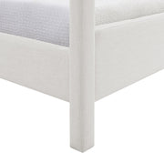 Salina Linen Textured Fabric Upholstered Full Bed in Cream - B1294Cream-F