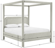 Salina Linen Textured Fabric Upholstered Full Bed in Grey - B1294Grey-F