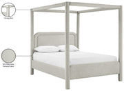 Salina Linen Textured Fabric Upholstered Full Bed in Grey - B1294Grey-F