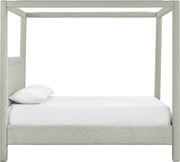 Salina Linen Textured Fabric Upholstered Full Bed in Grey - B1294Grey-F