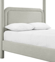 Salina Linen Textured Fabric Upholstered Full Bed in Grey - B1294Grey-F