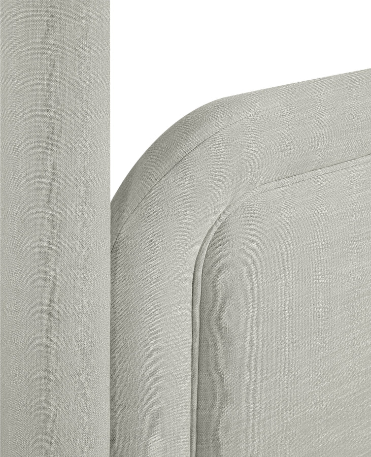 Salina Linen Textured Fabric Upholstered Full Bed in Grey - B1294Grey-F