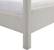 Salina Linen Textured Fabric Upholstered Full Bed in Grey - B1294Grey-F