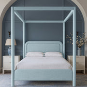 Salina Linen Textured Fabric Upholstered Full Bed in Light Blue - B1294LtBlu-F