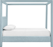 Salina Linen Textured Fabric Upholstered Full Bed in Light Blue - B1294LtBlu-F