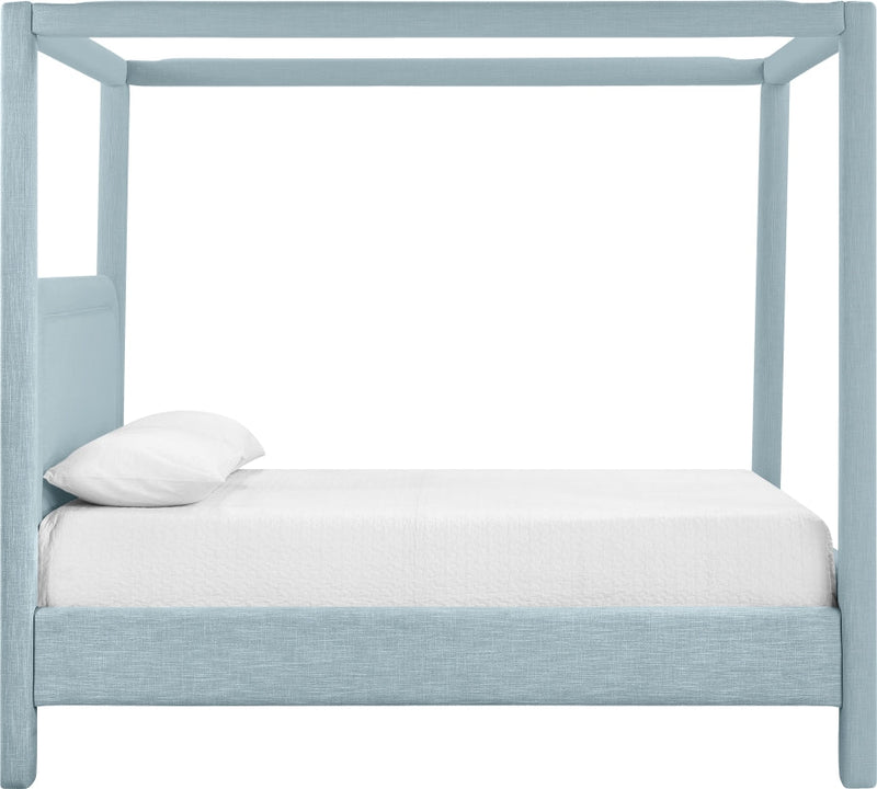Salina Linen Textured Fabric Upholstered Full Bed in Light Blue - B1294LtBlu-F