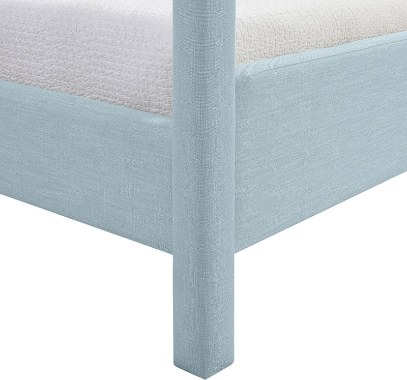 Salina Linen Textured Fabric Upholstered Full Bed in Light Blue - B1294LtBlu-F