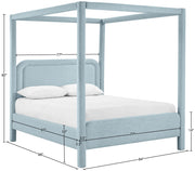 Salina Linen Textured Fabric Upholstered King Bed in Light Blue - B1294LtBlu-K