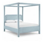 Salina Linen Textured Fabric Upholstered King Bed in Light Blue - B1294LtBlu-K