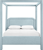 Salina Linen Textured Fabric Upholstered King Bed in Light Blue - B1294LtBlu-K