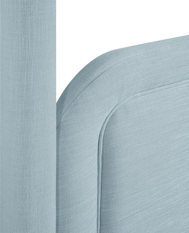 Salina Linen Textured Fabric Upholstered King Bed in Light Blue - B1294LtBlu-K