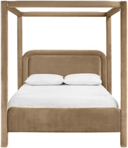Salina Velvet Upholstered Full Bed in Beige - B1295Beige-F