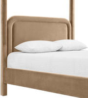 Salina Velvet Upholstered Full Bed in Beige - B1295Beige-F