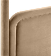 Salina Velvet Upholstered Full Bed in Beige - B1295Beige-F