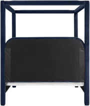 Salina Velvet Upholstered Full Bed in Blue - B1295Navy-F
