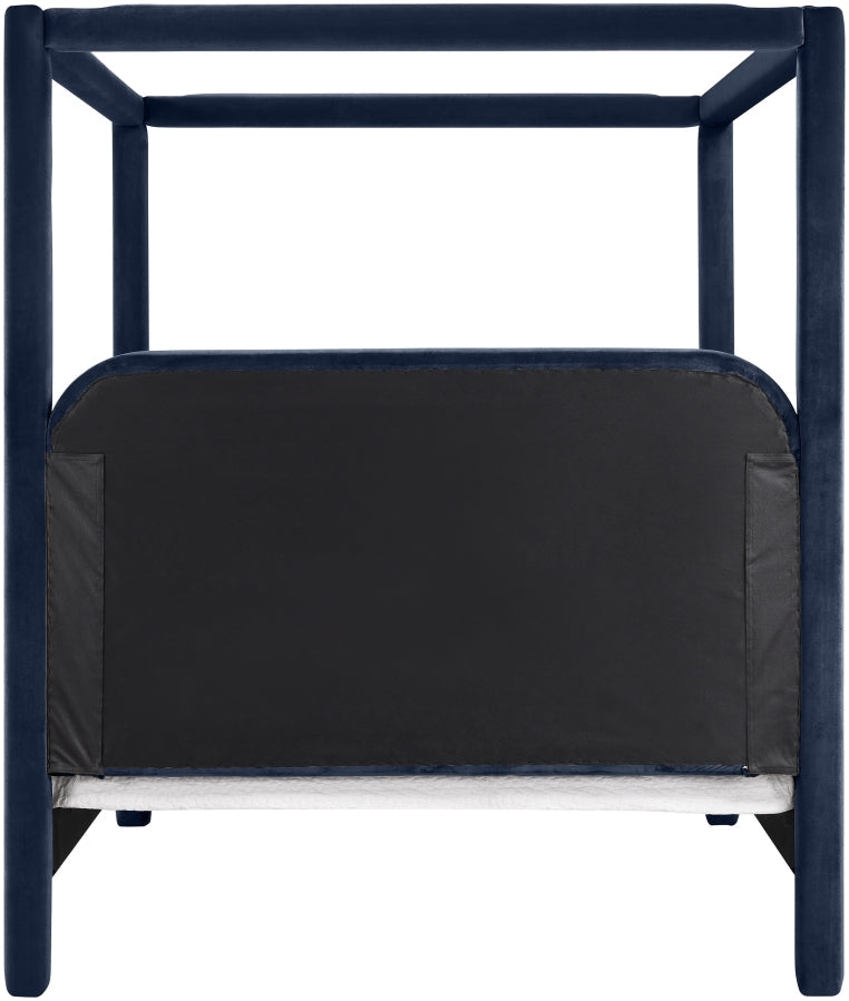 Salina Velvet Upholstered Full Bed in Blue - B1295Navy-F