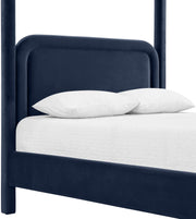 Salina Velvet Upholstered Full Bed in Blue - B1295Navy-F
