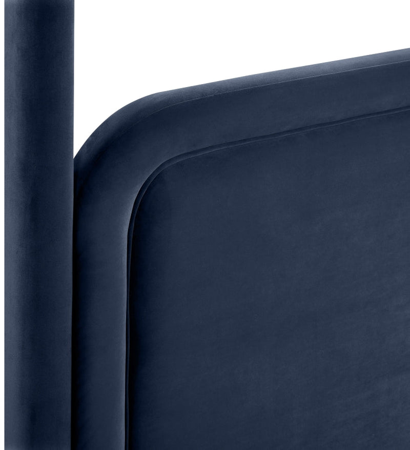 Salina Velvet Upholstered Full Bed in Blue - B1295Navy-F