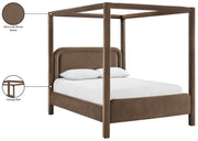 Salina Velvet Upholstered Full Bed in Brown - B1295Brown-F