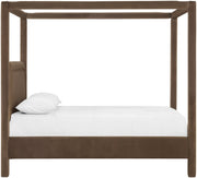 Salina Velvet Upholstered Full Bed in Brown - B1295Brown-F