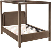 Salina Velvet Upholstered Full Bed in Brown - B1295Brown-F