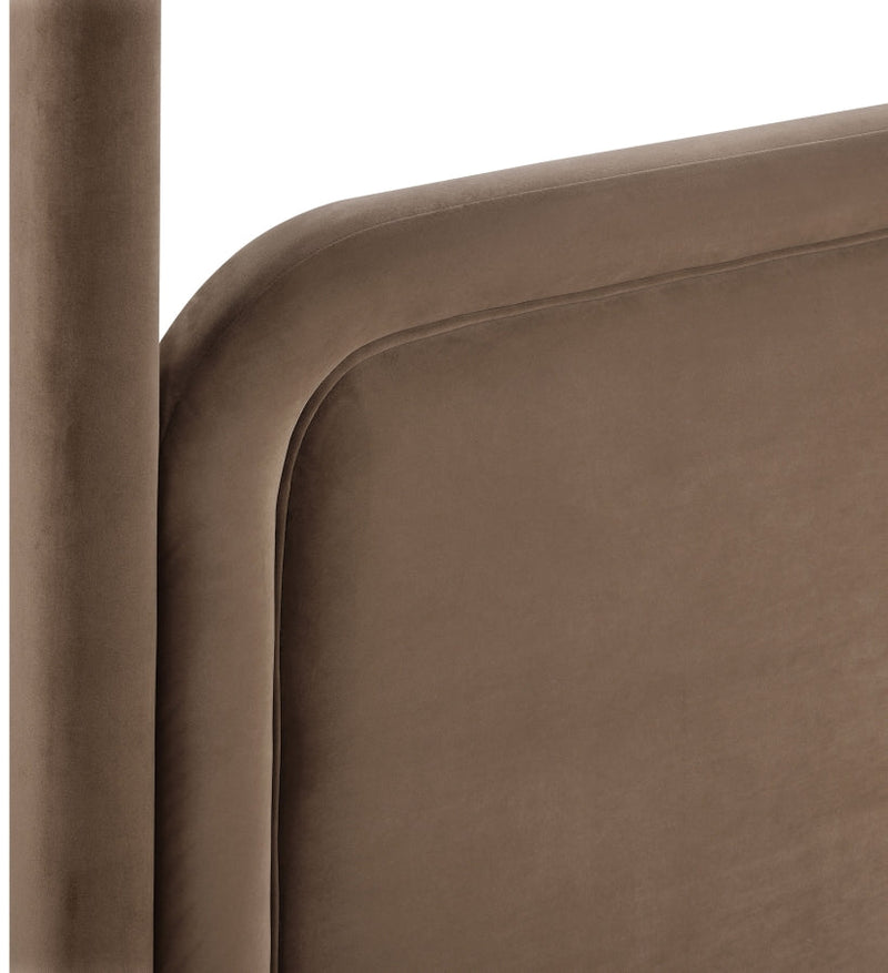 Salina Velvet Upholstered Full Bed in Brown - B1295Brown-F