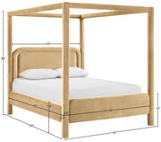 Salina Velvet Upholstered Full Bed in Camel - B1295Camel-F