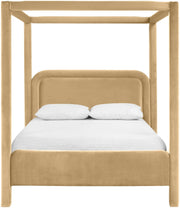 Salina Velvet Upholstered Full Bed in Camel - B1295Camel-F