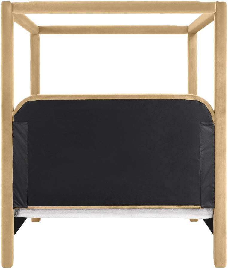 Salina Velvet Upholstered Full Bed in Camel - B1295Camel-F