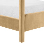 Salina Velvet Upholstered Full Bed in Camel - B1295Camel-F