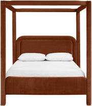 Salina Velvet Upholstered Full Bed in Cognac - B1295Cognac-F