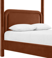 Salina Velvet Upholstered Full Bed in Cognac - B1295Cognac-F