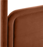 Salina Velvet Upholstered Full Bed in Cognac - B1295Cognac-F