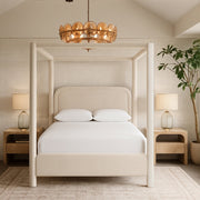 Salina Velvet Upholstered Full Bed in Cream - B1295Cream-F