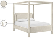 Salina Velvet Upholstered Full Bed in Cream - B1295Cream-F