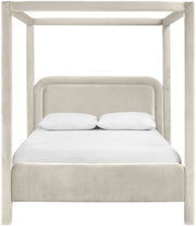 Salina Velvet Upholstered Full Bed in Cream - B1295Cream-F