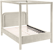 Salina Velvet Upholstered Full Bed in Cream - B1295Cream-F
