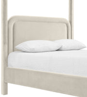 Salina Velvet Upholstered Full Bed in Cream - B1295Cream-F