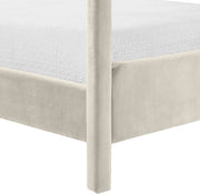 Salina Velvet Upholstered Full Bed in Cream - B1295Cream-F