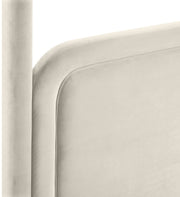 Salina Velvet Upholstered Full Bed in Cream - B1295Cream-F