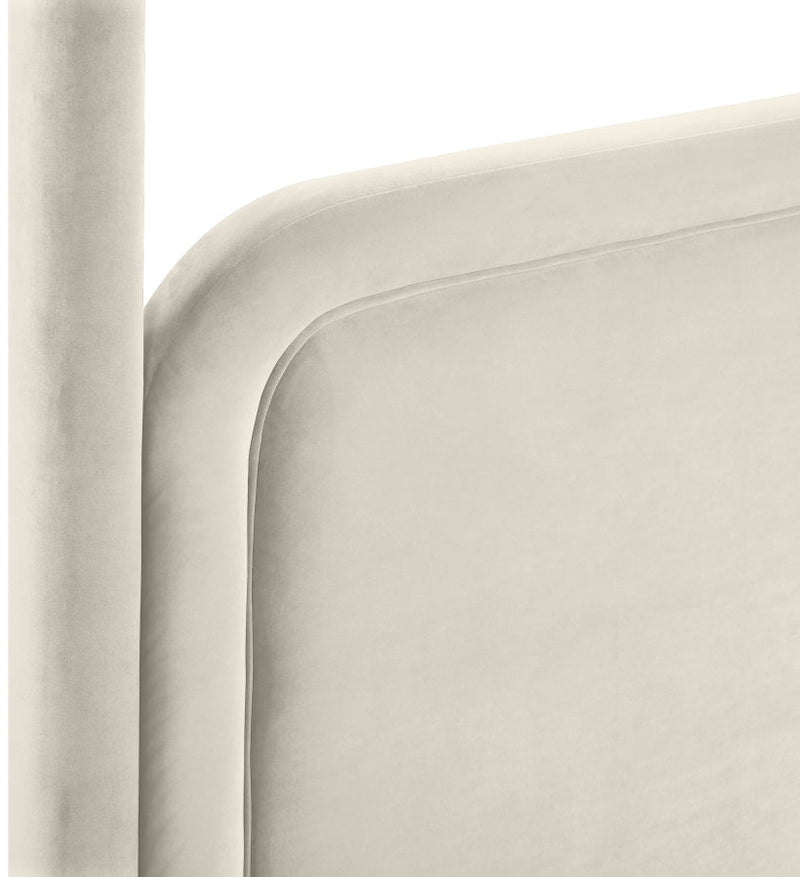 Salina Velvet Upholstered Full Bed in Cream - B1295Cream-F