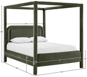 Salina Velvet Upholstered Full Bed in Green - B1295Green-F
