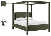 Salina Velvet Upholstered Full Bed in Green - B1295Green-F