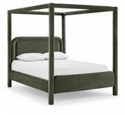 Salina Velvet Upholstered Full Bed in Green - B1295Green-F