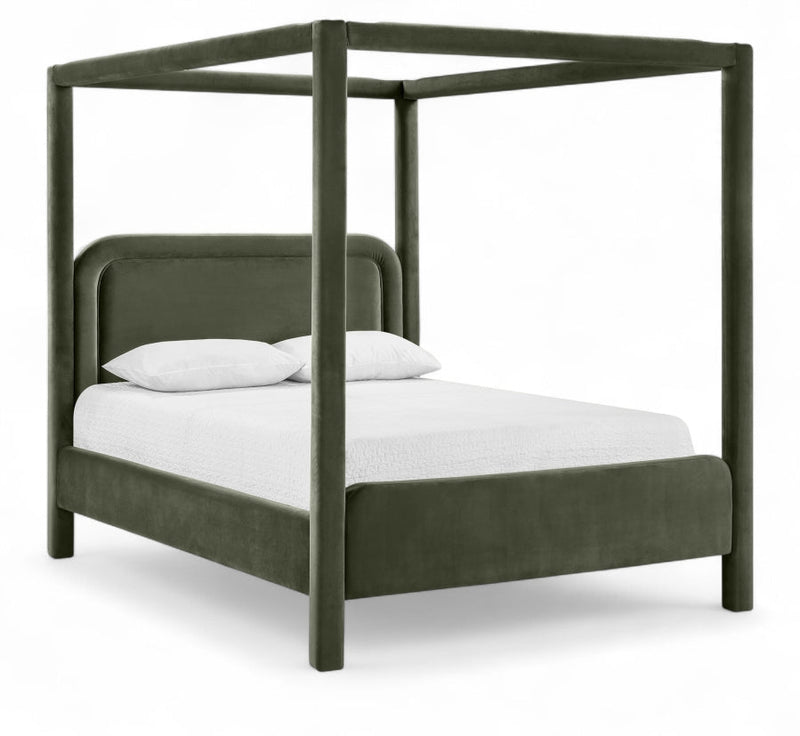 Salina Velvet Upholstered Full Bed in Green - B1295Green-F